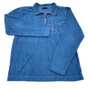 Southern Marsh Sweater Men Medium Blue Pullover Waffle Fleece Field Tech 1/4 Zip